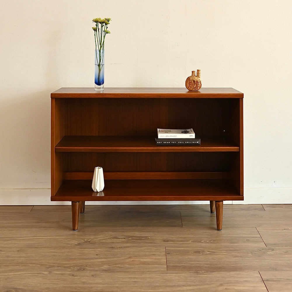 Mid Century Walnut Bookcase Bookshelf by Noblett