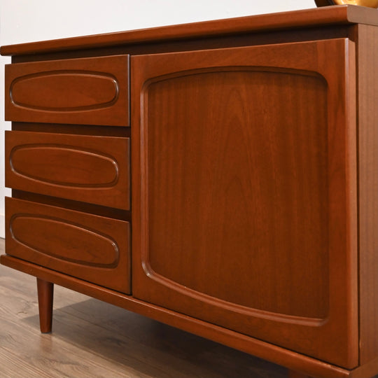 Mid Century Teak Sideboard LP Record Cabinet by Noblett