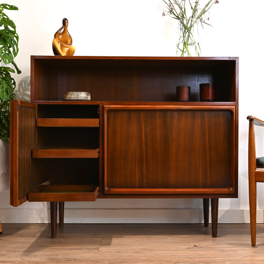 Mid Century Walnut Sideboard Buffet Credenza by Chiswell