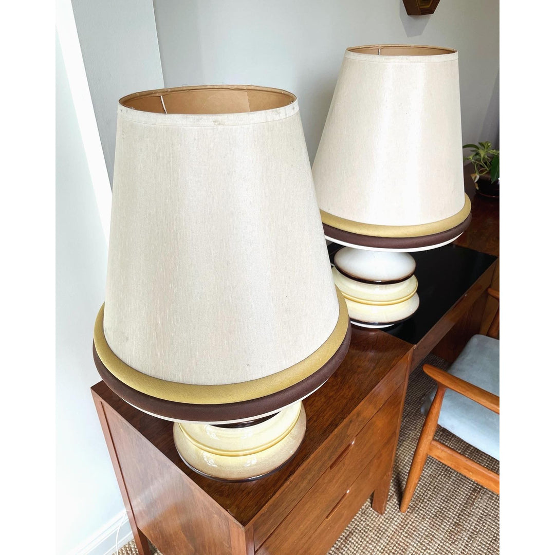 Pair of Mid Century Ceramic Ellis Style Table Lamps