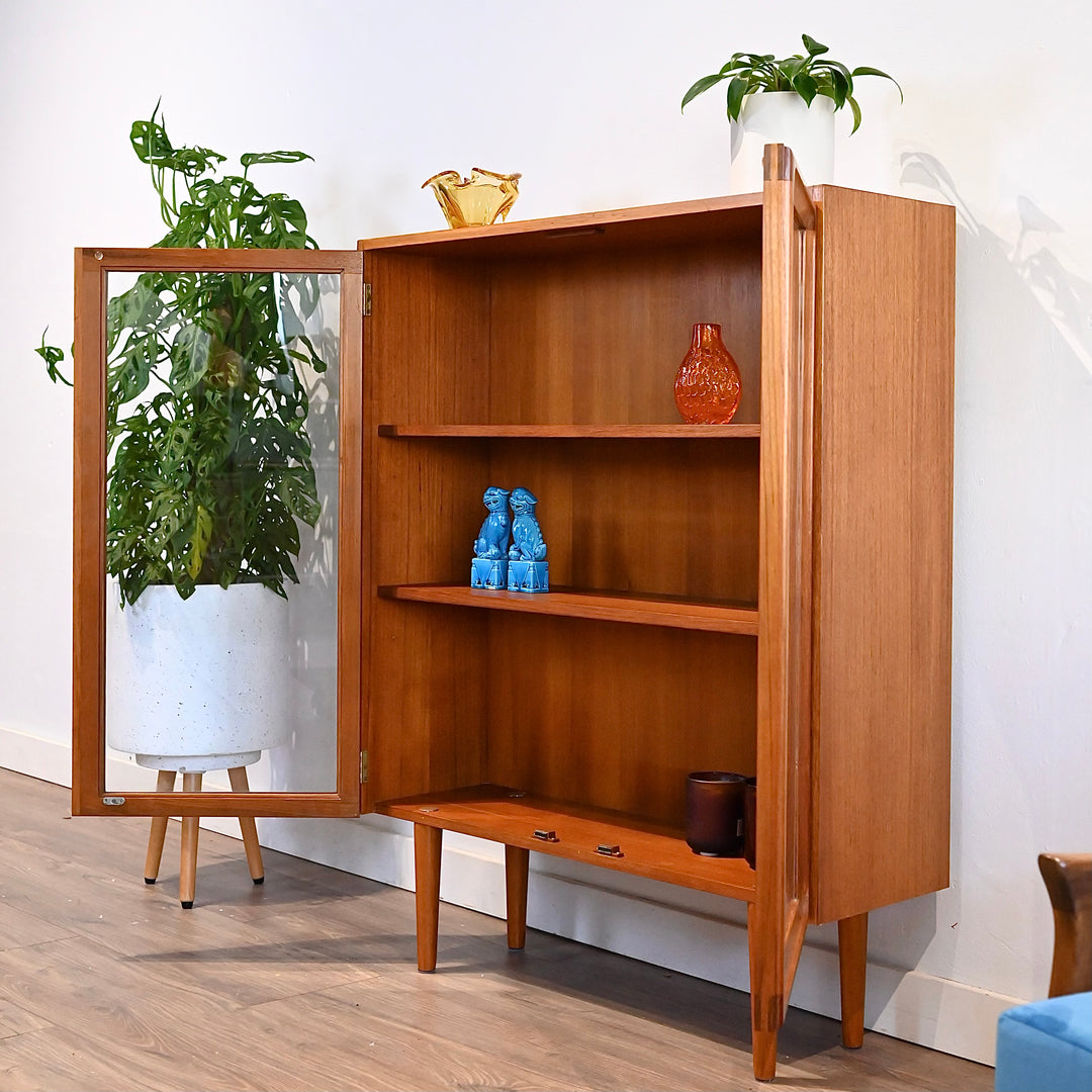 Parker Teak Mid Century Bookshelf Display Cabinet Shelving