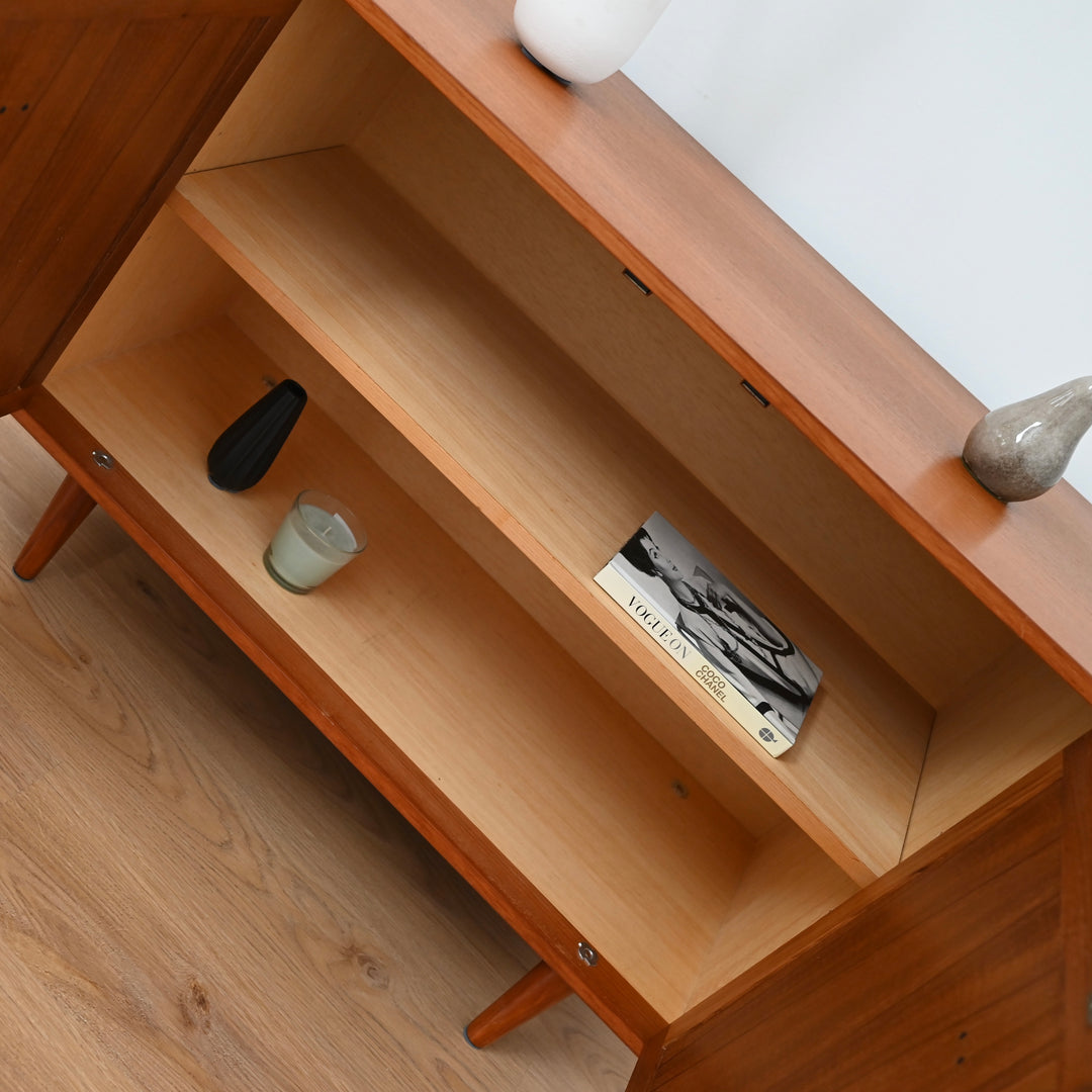 Parker Teak Mid Century Sideboard Record LP Cabinet