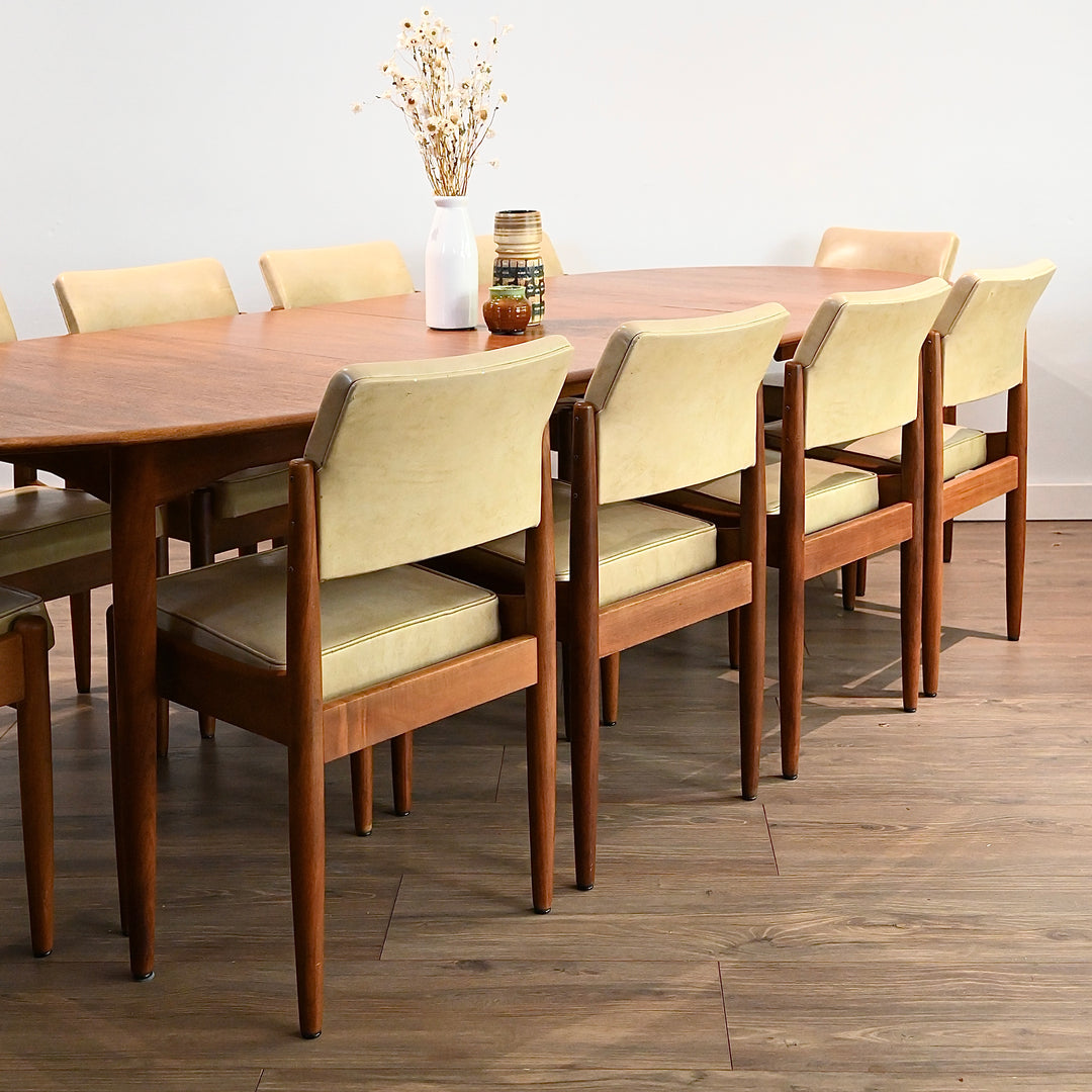 Parker Mid Century Teak Oval Extendable Dining Table