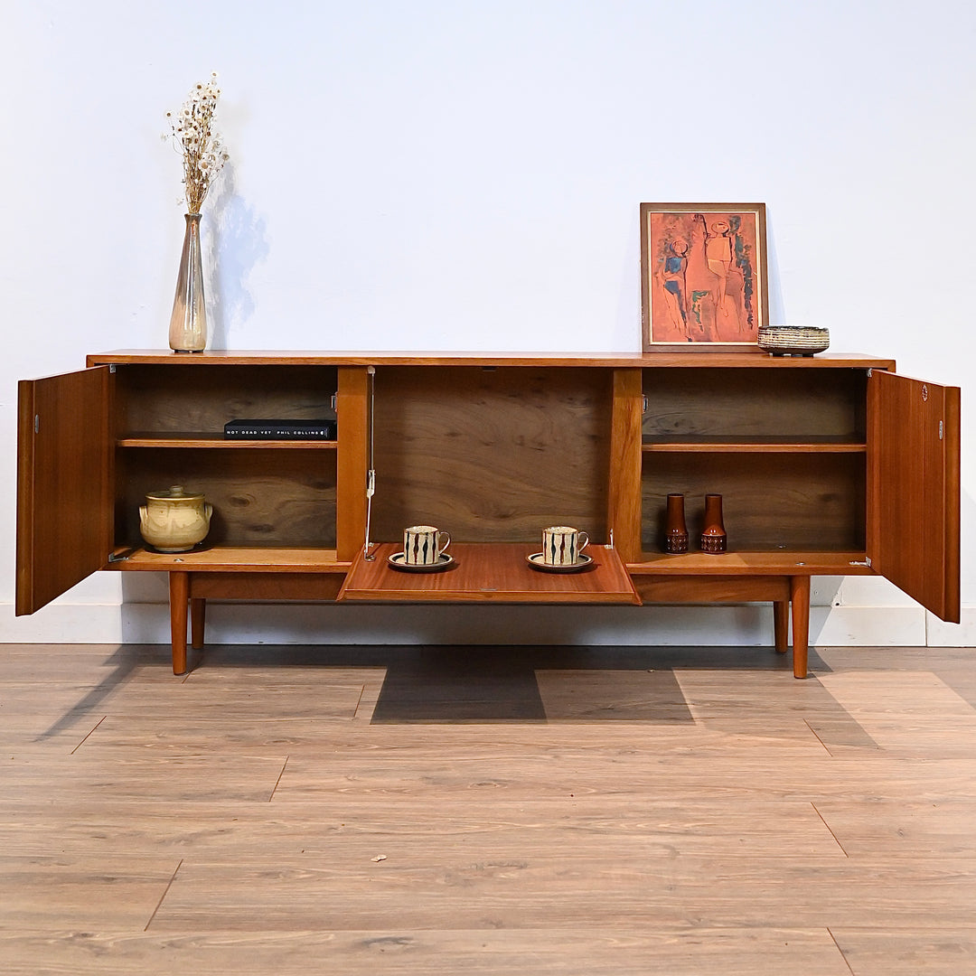 Mid Century Teak Sideboard Credenza Entertainment Unit by Kolter