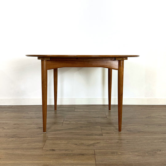 Parker Teak Mid Century Round Extendable Dining Table