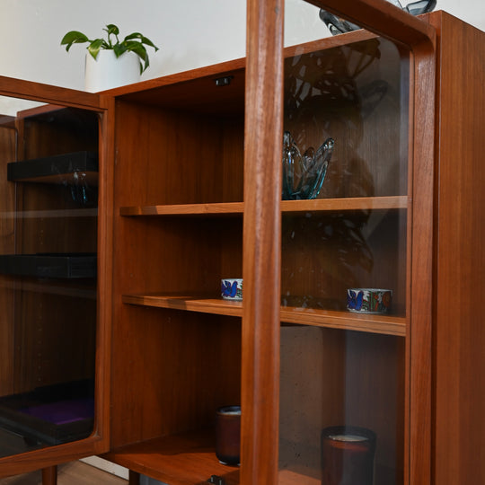 Mid Century Teak Sideboard Display Cabinet by Chiswell