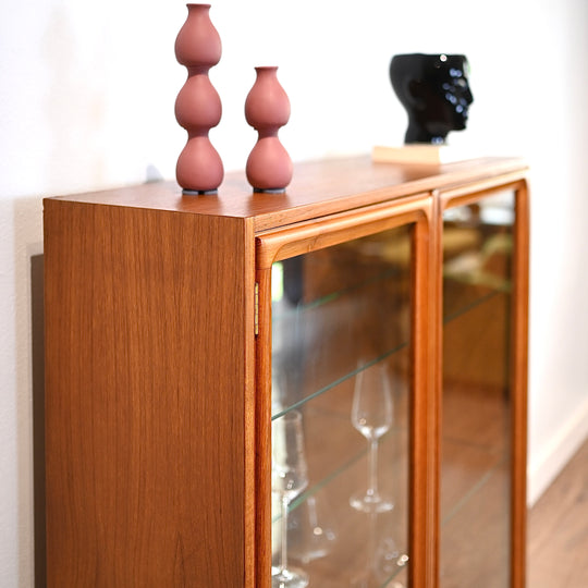 Parker Teak Mid Century Bookshelf Display Cabinet Shelving