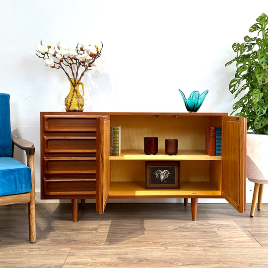 Mid Century Teak Sideboard LP Record Cabinet by Chiswell Koben