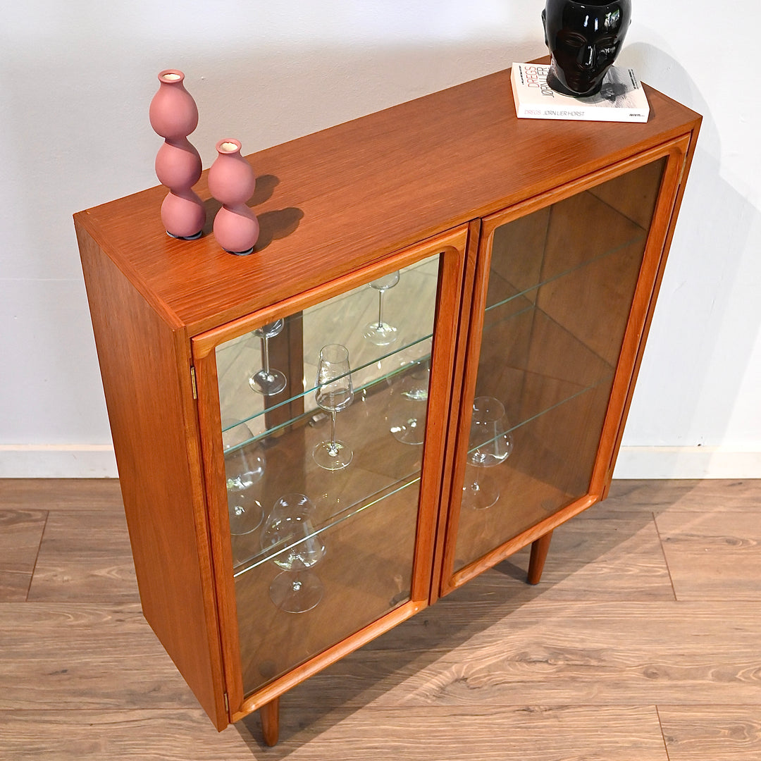 Parker Teak Mid Century Bookshelf Display Cabinet Shelving