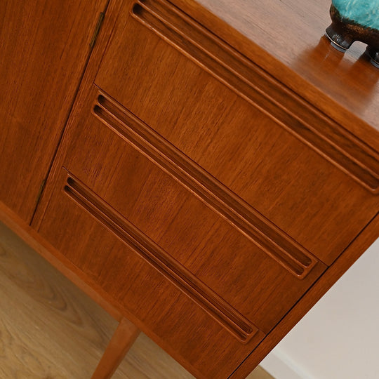 Mid Century Teak Sideboard LP Record Cabinet by Wrightbilt