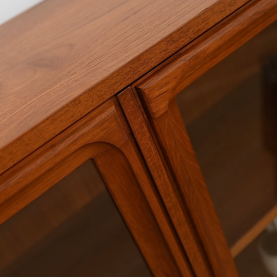 Parker Teak Glass Display Cabinet Sideboard Credenza