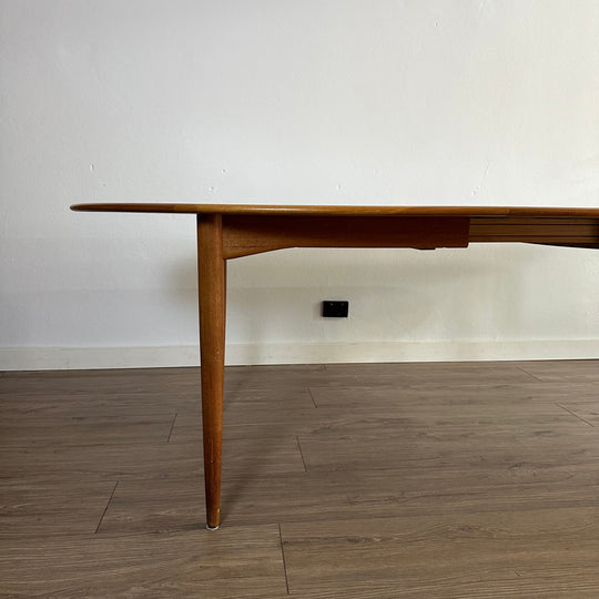 Parker Teak Mid Century Oval Double Extendable Dining Table