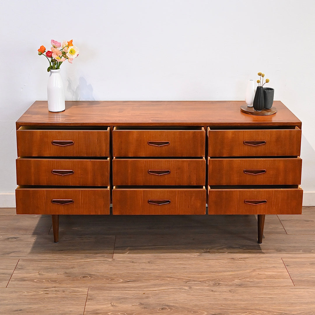 Mid Century Teak Sideboard Dresser Drawers by Berryman