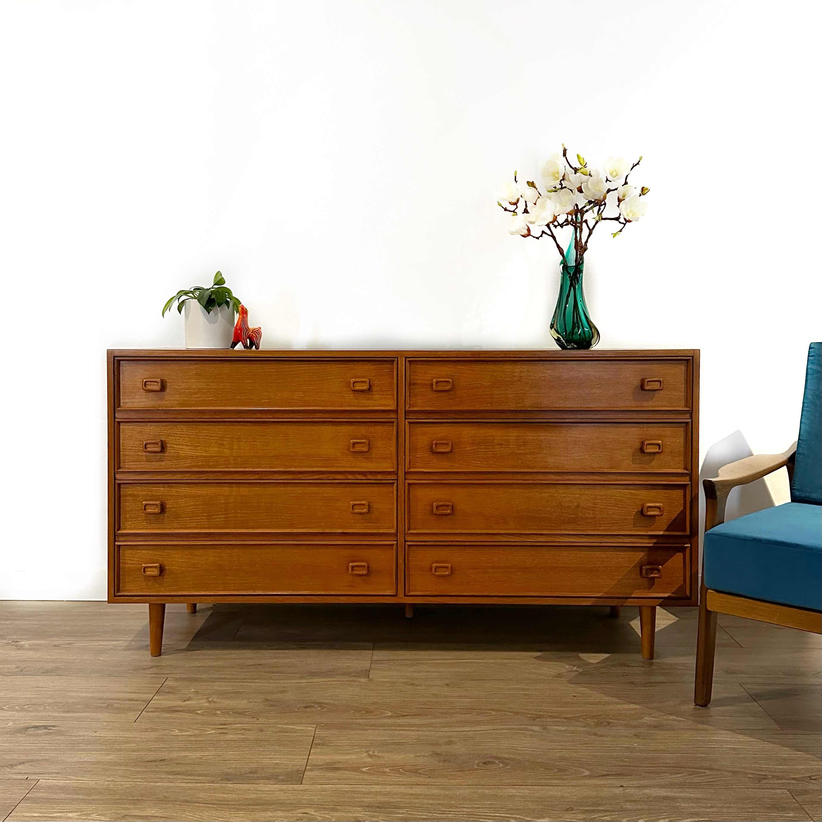 Mid Century Teak Dresser Drawers Sideboard by Parker 