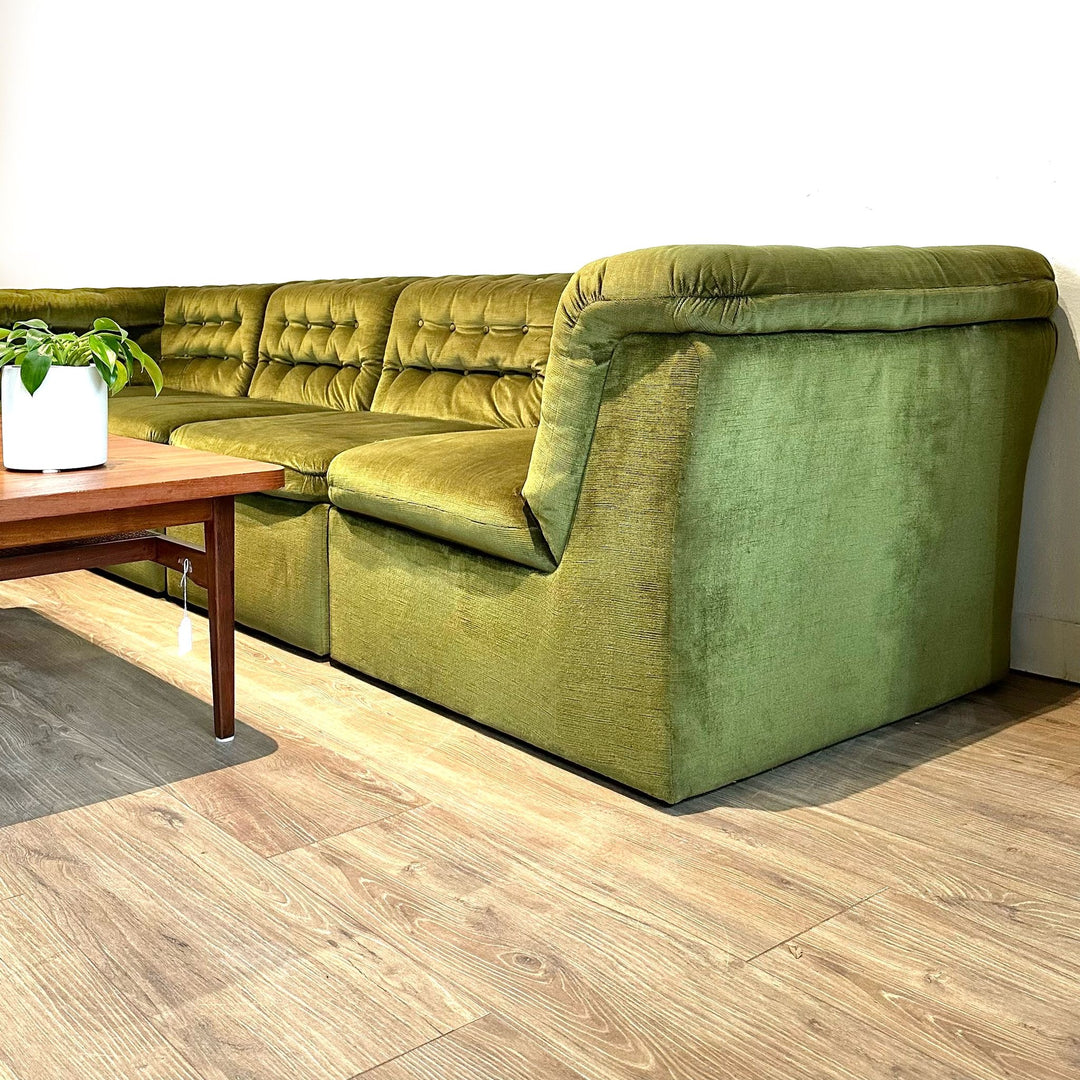 Retro Green Velvet Modular Playpen Sofa Lounge