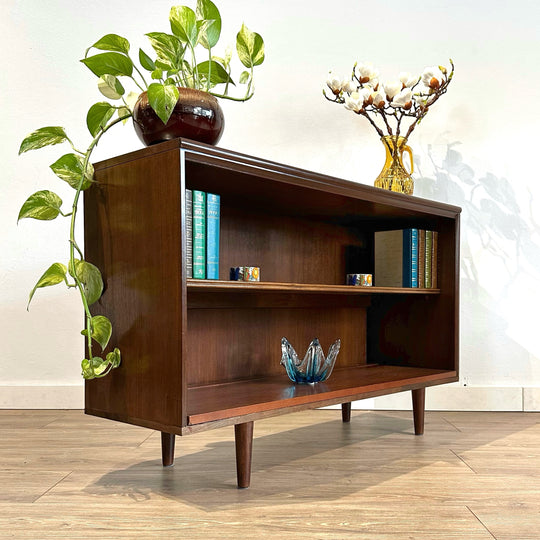 Mid Century Walnut Sideboard LP Record Bookcase by Chiswell