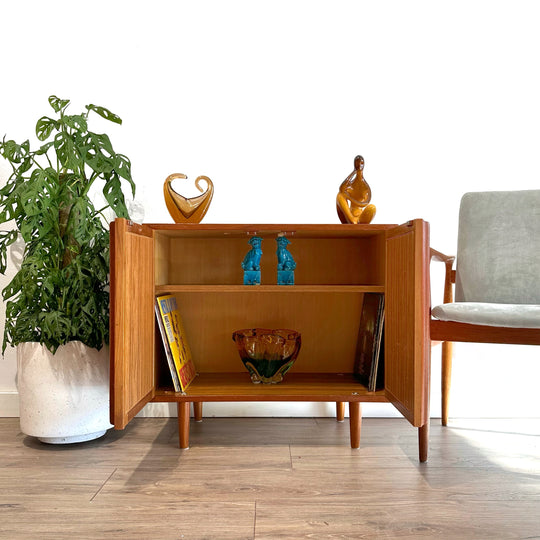 Mid Century Teak Sideboard LP Record Cabinet by Chiswell