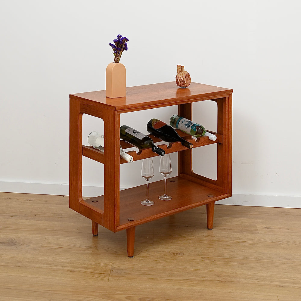 Mid Century Teak Wine Bar Storage Side table by Chiswell