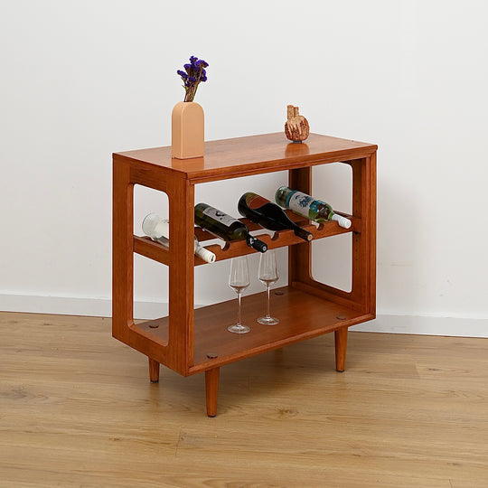Mid Century Teak Wine Bar Storage Side table by Chiswell