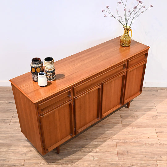 Mid Century Teak Sideboard Buffet LP Cabinet by Chiswell