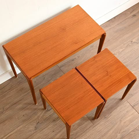 Mid Century Teak Nesting Table Set