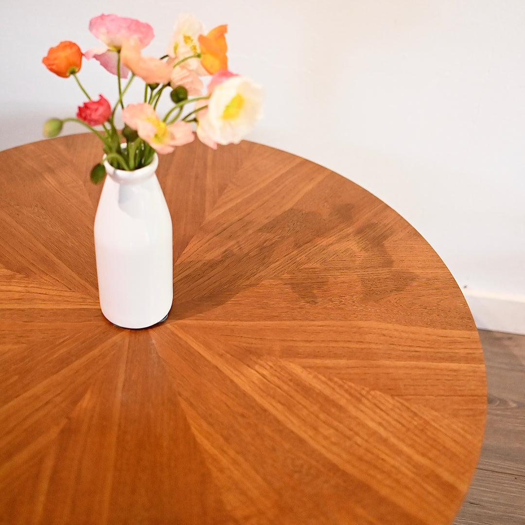 Mid Century Teak “Sundial” Coffee Table by Parker Furniture