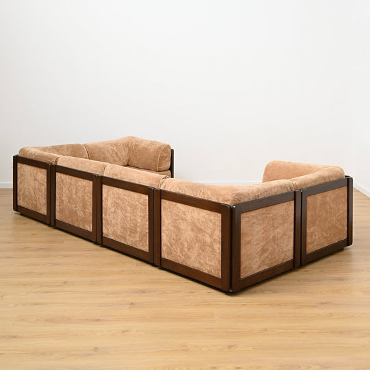 Mid Century Playpen Modular Sofa Lounge Crushed Velvet by Chiswell 