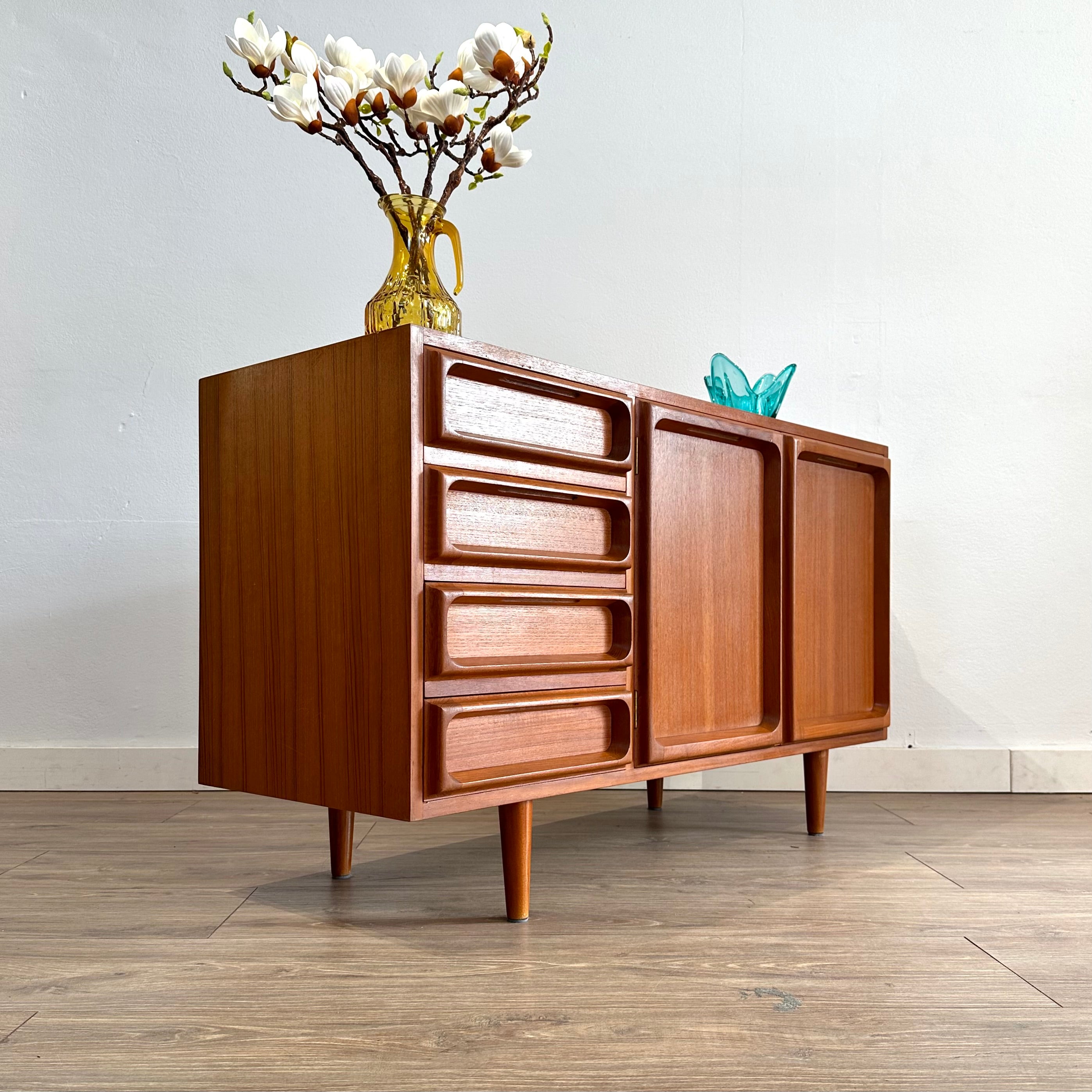 Mid Century Teak Sideboard LP Record Cabinet by Chiswell Koben