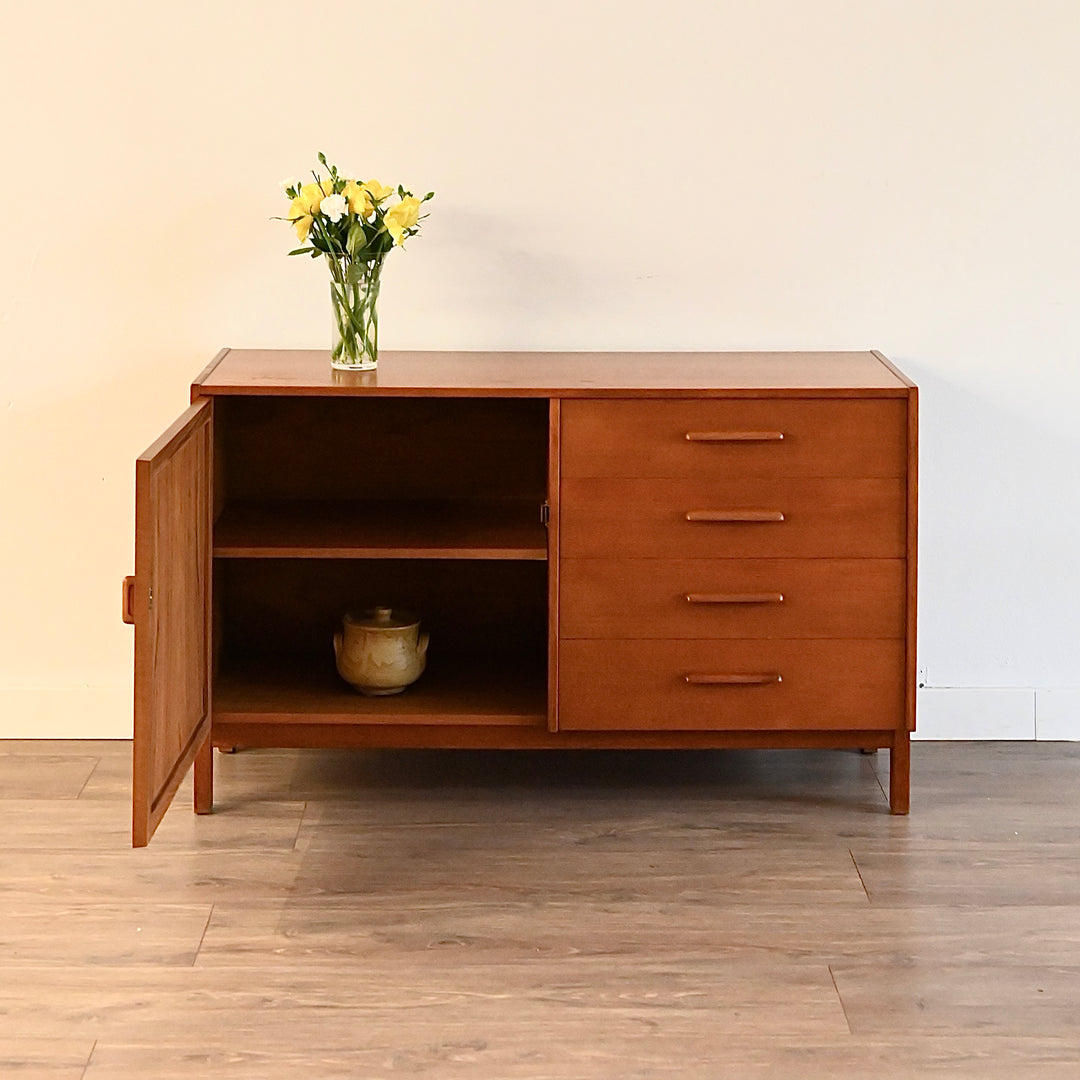 Parker Teak Sideboard LP Record Cabinet with Drawers