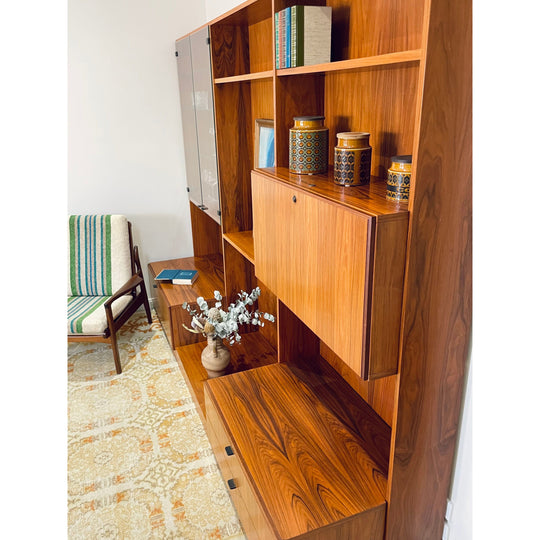 Mid Century Rosewood Wall Unit made in the UK