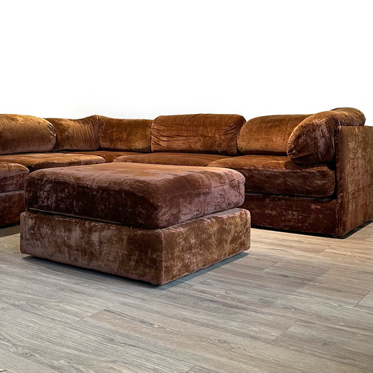 Retro Crushed Velvet Playpen Modular Sofa Lounge