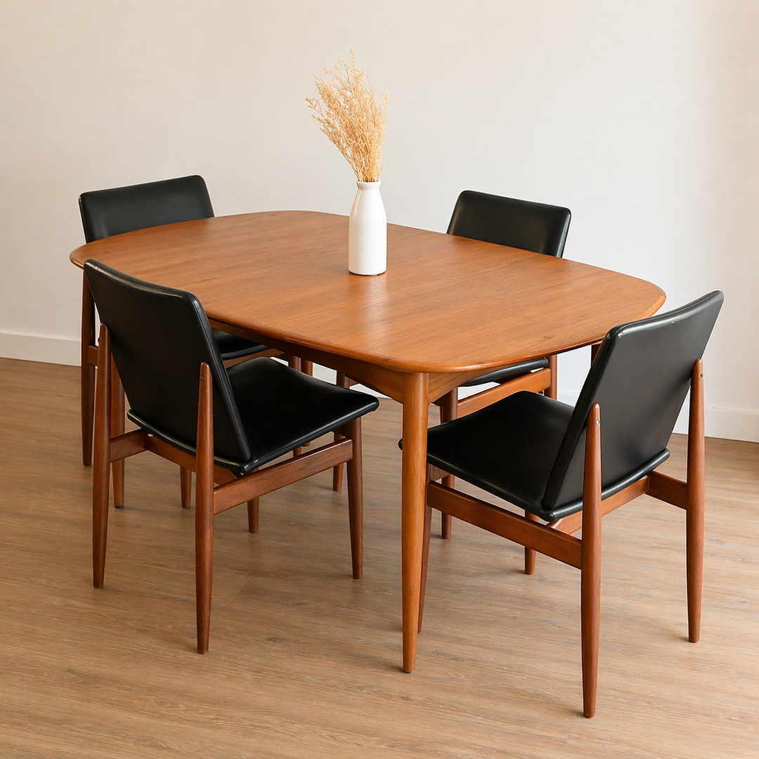 [PRE-ORDER – 20% DEPOSIT] 4x Parker Teak Mid Century 'Ballarat' Dining Chairs