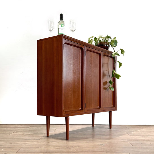 Mid Century Walnut Sideboard Bar Cabinet by Chiswell