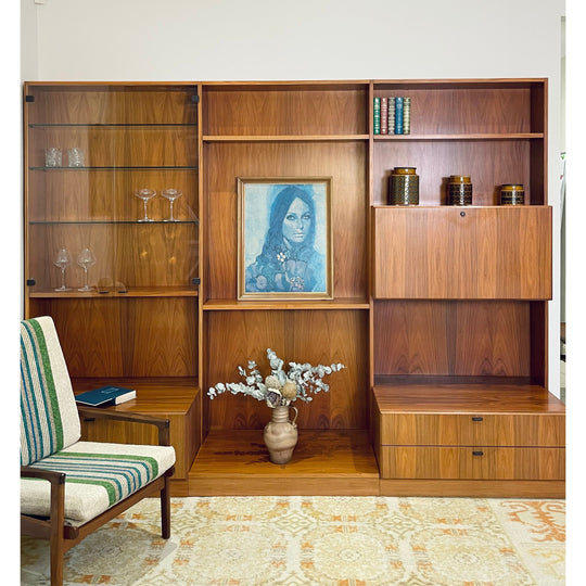 Mid Century Rosewood Wall Unit made in the UK