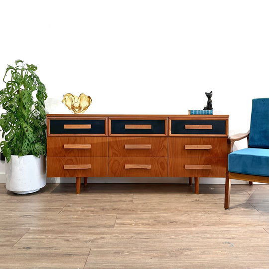 Mid Century Retro Teak Dresser Sideboard by Macrob