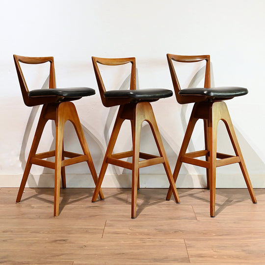 Mid Century TH Brown 'Danish' Kitchen Bar Stool