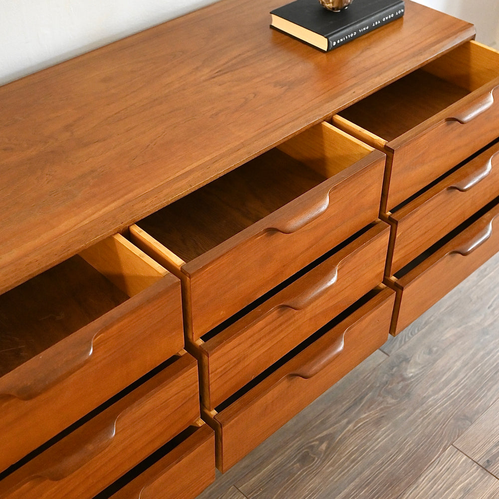 Mid Century Teak Dresser Drawers Low Boy Sideboard