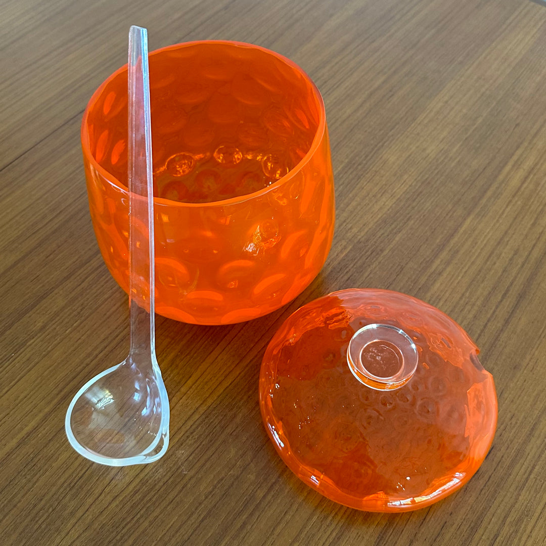 1970s Orange Glass Punch Bowl Set