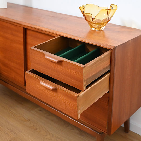 Mid Century Teak Dresser Drawers Low Boy Sideboard by Maison Paul