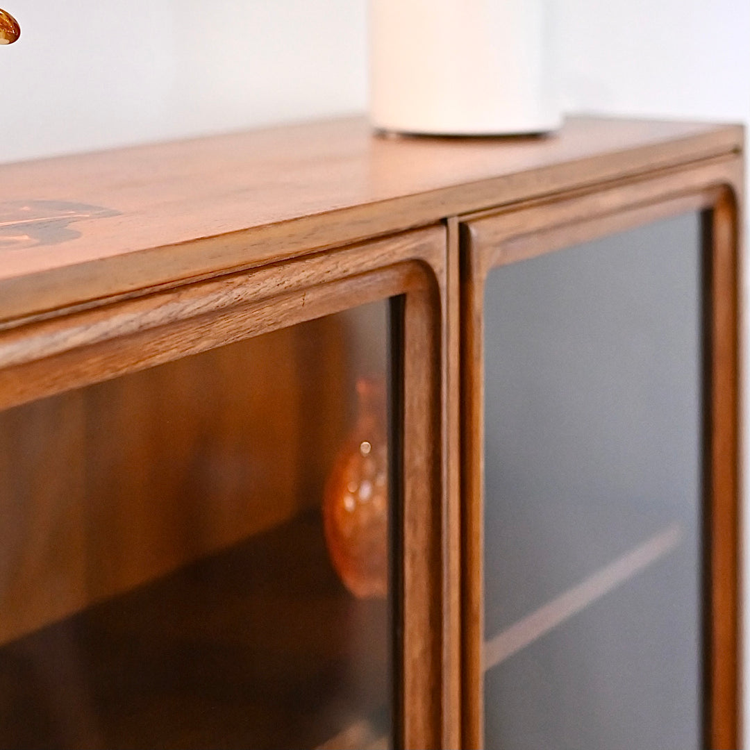 Parker Teak Mid Century Bookshelf Display Cabinet Shelving