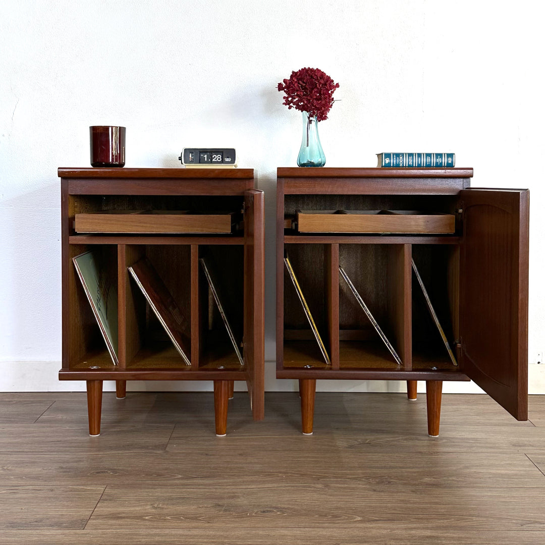 Mid Century Teak Bedside Table or LP Record Cabinet