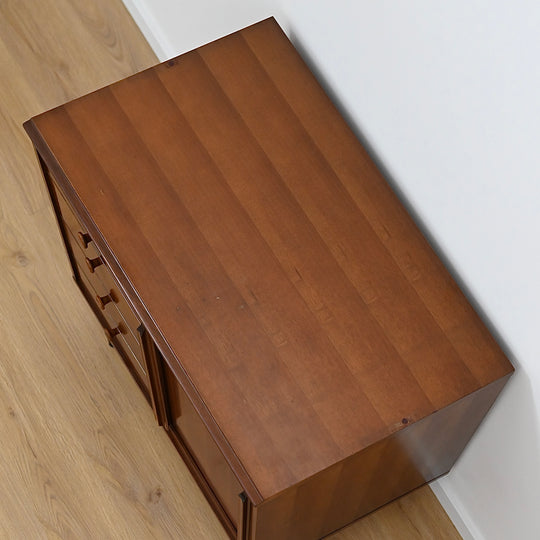 Mid Century Walnut Storage Cabinet with Drawers by MobilStil Varese Italy