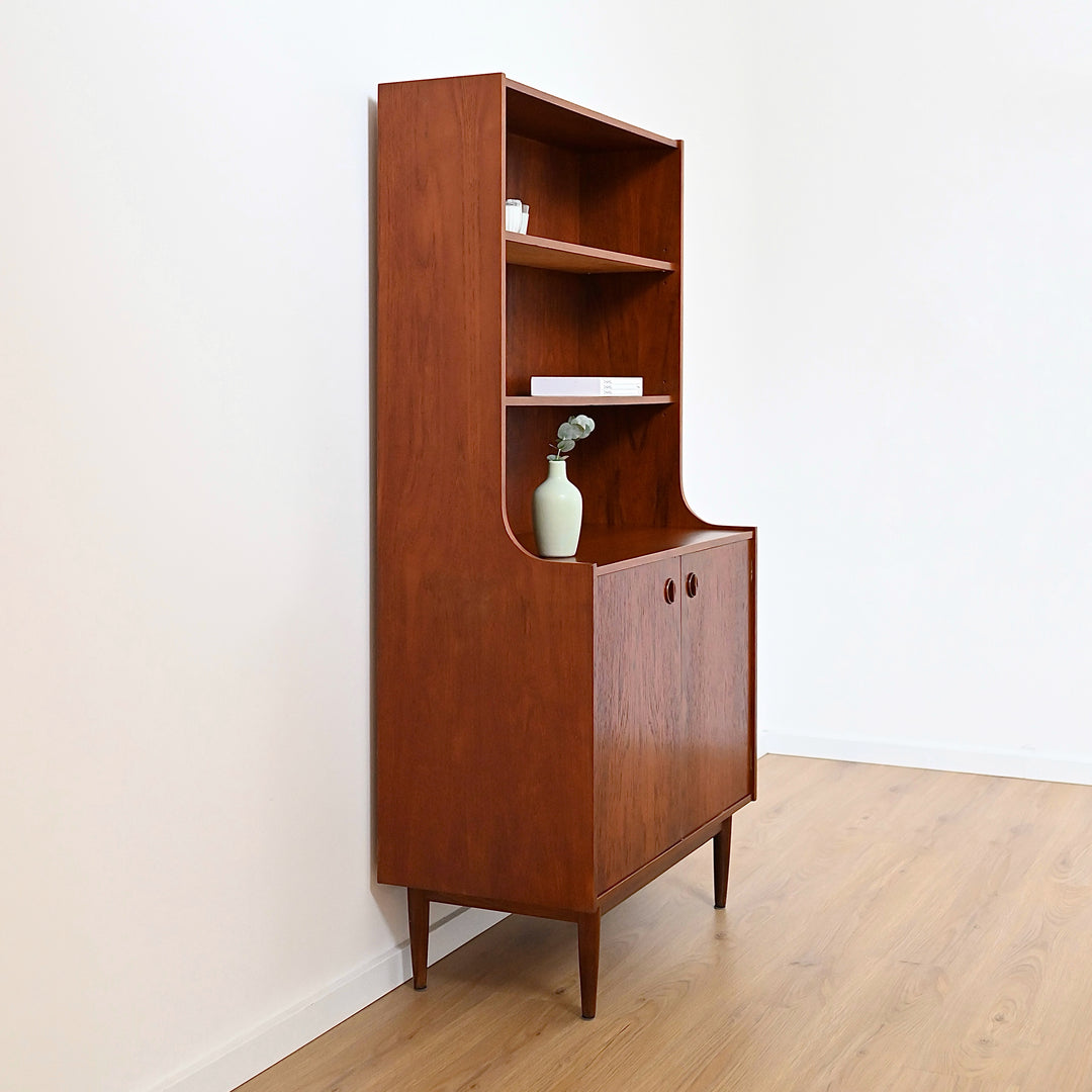 Parker Nordic Teak Cats Eye Sideboard Buffet Credenza Bookshelf