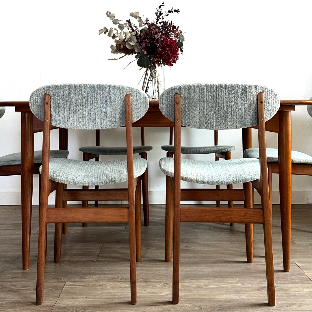 6x Mid Century Teak Dining Chairs by Elite