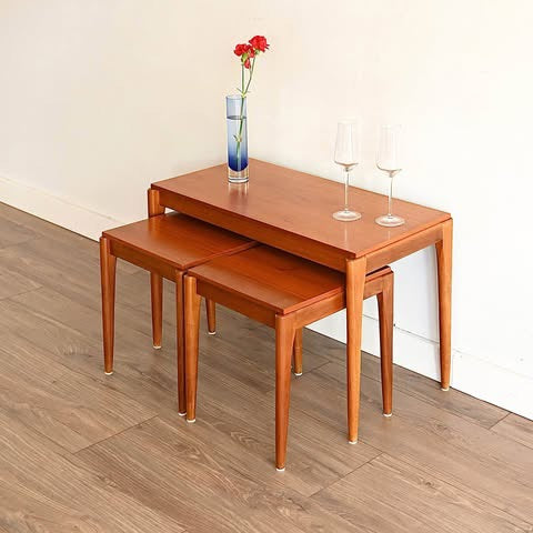 Mid Century Teak Nesting Table Set