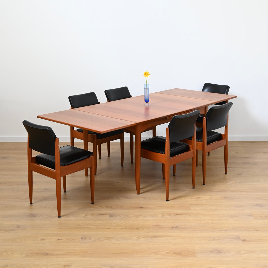Parker Mid Century Teak Nordic Extendable Dining Table