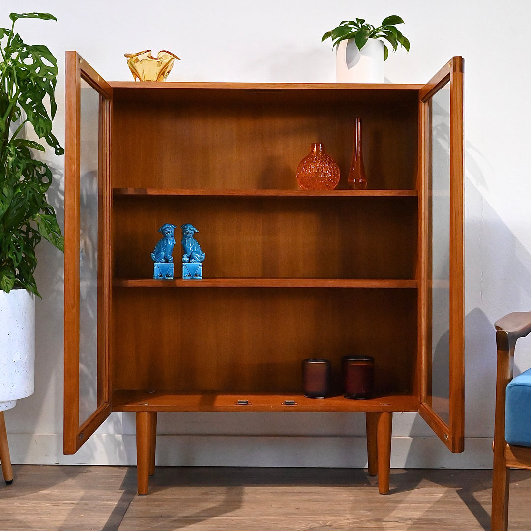 Parker Teak Mid Century Bookshelf Display Cabinet Shelving