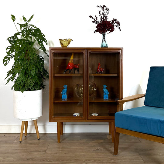 Mid Century Teak Sideboard Display Cabinet by Chiswell