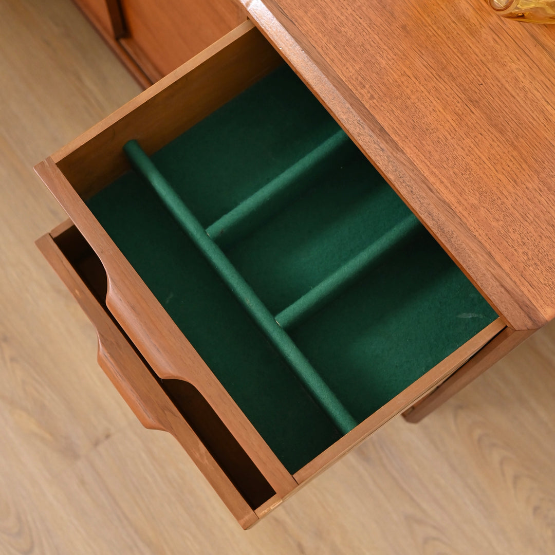 Mid Century Teak Dresser Drawers Low Boy Sideboard by Maison Paul