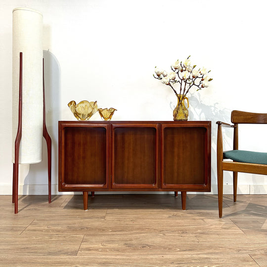 Mid Century Walnut Sideboard LP Cabinet by Chiswell